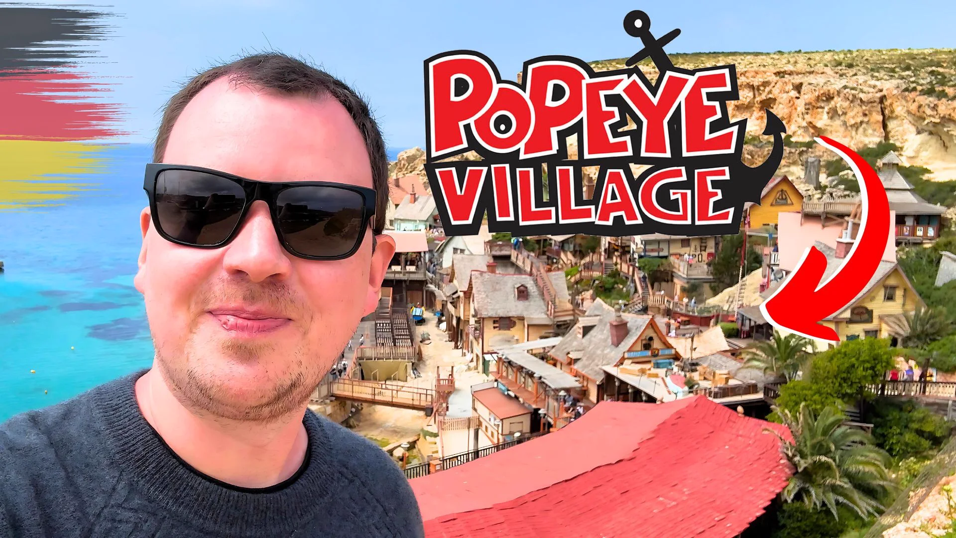ShaneTSGTV vor dem Popeye Village Malta